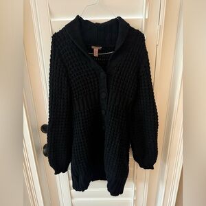 H&M Black Textured Women's Cardigan